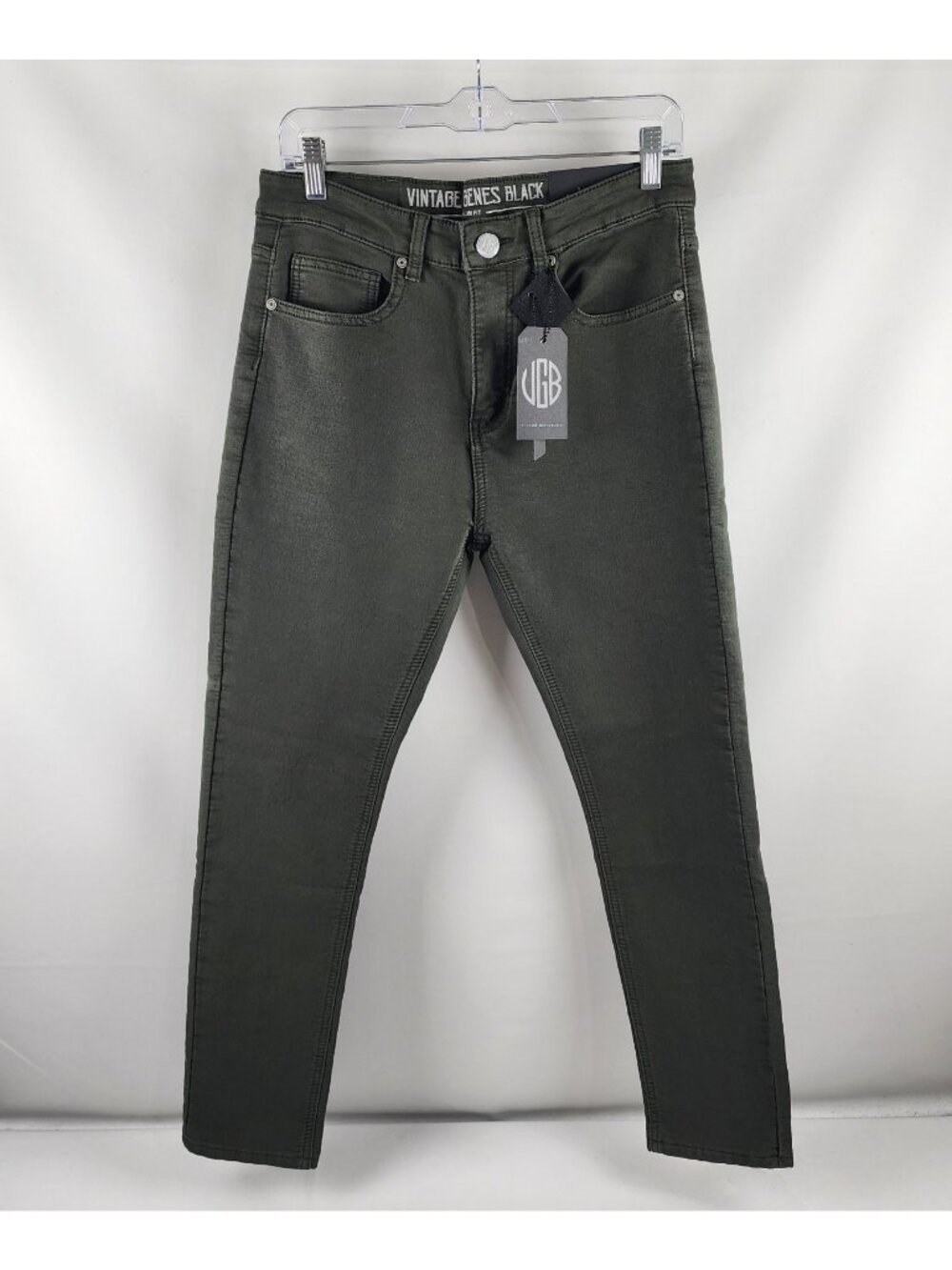 Vintage Genes Black Jeans Mens 32x30 Green Slim Fit Denim NWT